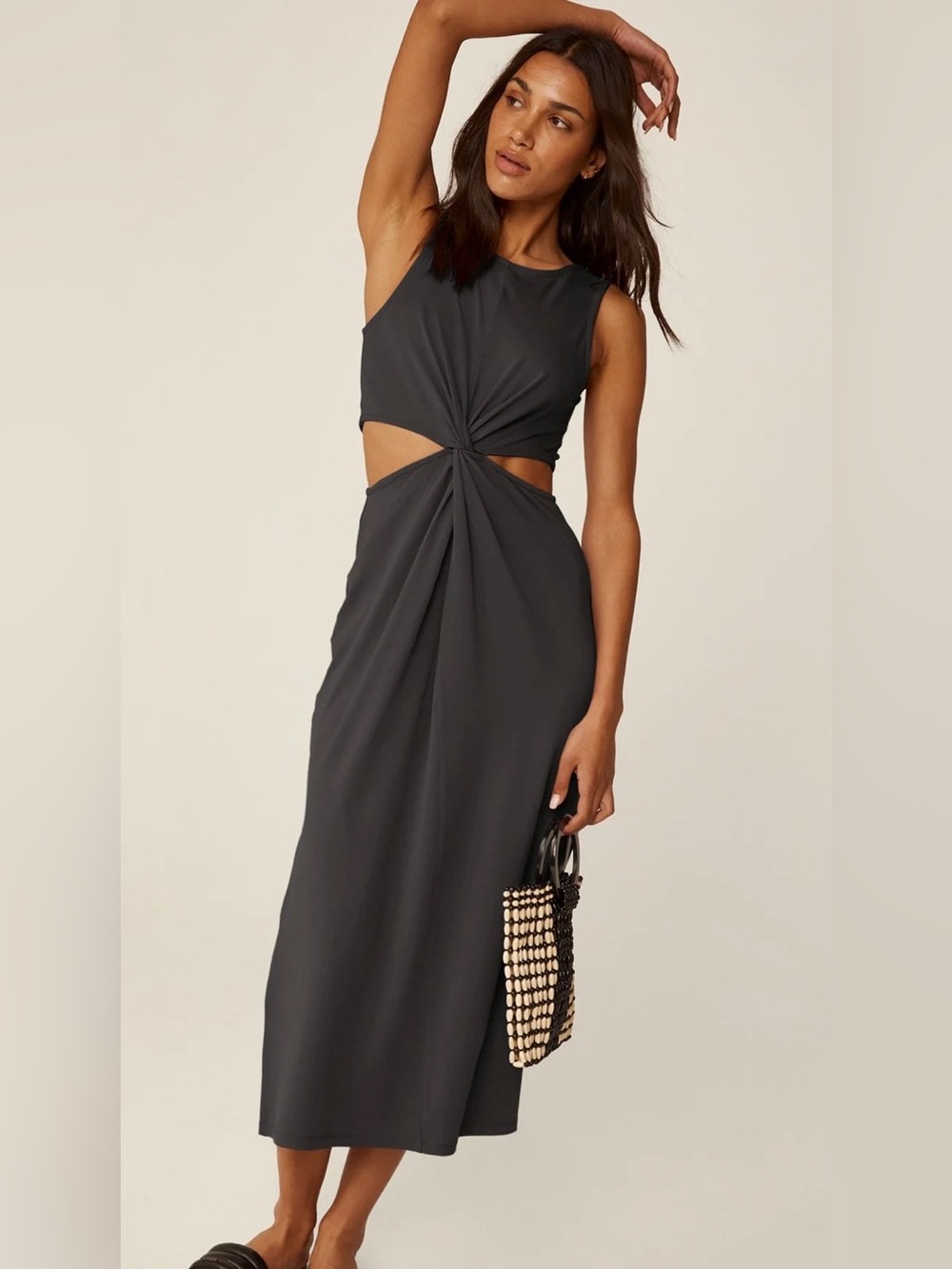 Beyond Yoga Around The World Front Twist Cutout Midi Dress - NWT